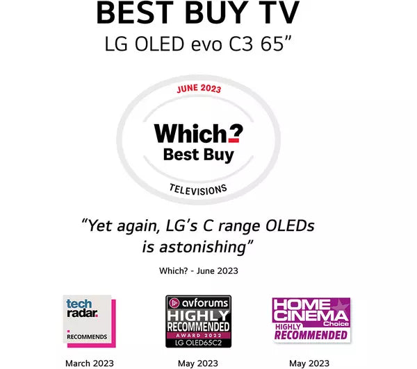 LG OLED65C34LA 65" Smart 4K Ultra HD HDR OLED TV with Amazon Alexa