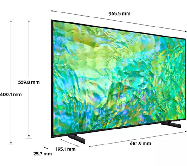 SAMSUNG CU8000 43 inch Crystal UHD Smart 4K HDR LED TV (2023) - UE43CU8000K