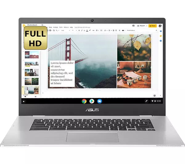 ASUS CX1 15.6" Chromebook - Intel® Celeron®, 128 GB eMMC, Silver