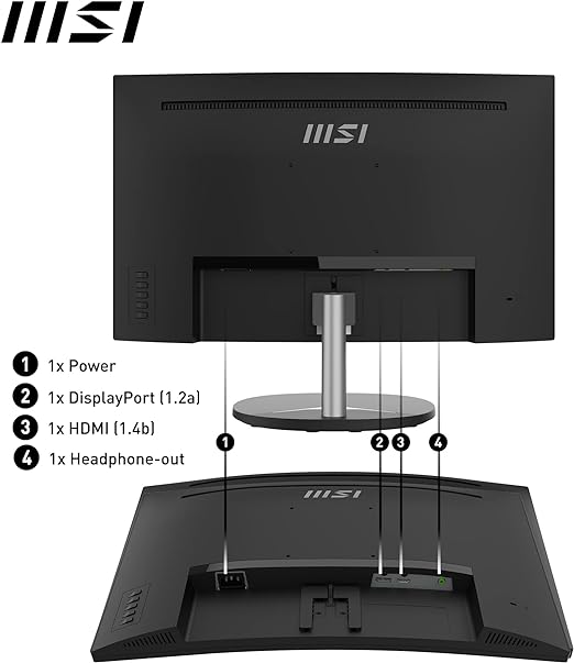 MSI PRO MP241CA 23.6" Curved Monitor, 1500R, FHD (1920 x 1080), 75Hz