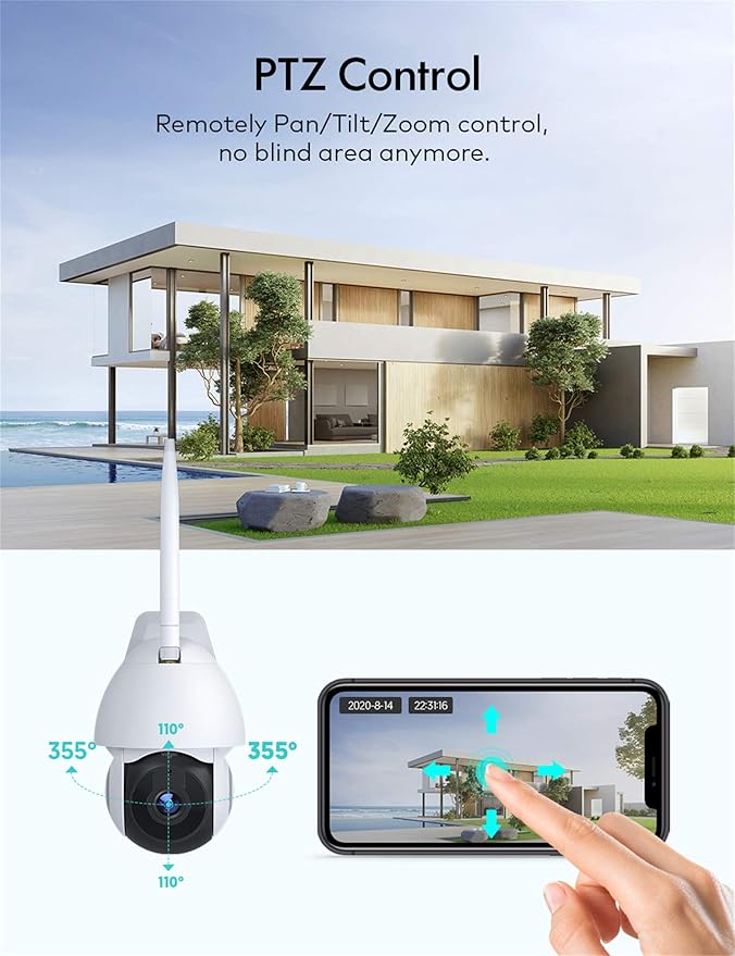 Security Camera Outdoor, Voger 360° View WiFi Home Security Camera System