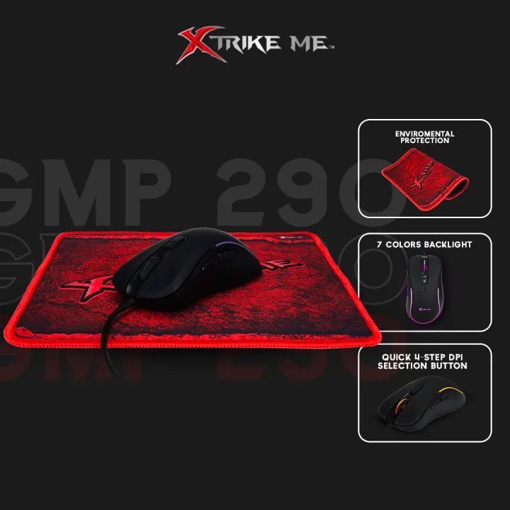 Xtrike Me Gaming Combo Mouse & Mousepad GMP-290 - Black