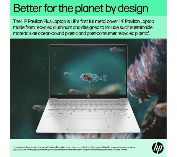 HP Pavilion Plus 14-eh0500sa 14" Laptop (REFUBRISHED)- Intel® Core™ i5, 512 GB SSD, Silver